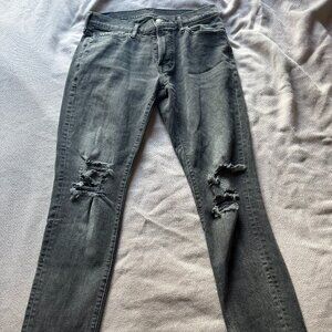 Abercrombie & Fitch Men's Stretch Skinny Distressed Jeans [Black]